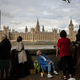 A photograph of the queue to see Queen Elizabeth II lying in state.